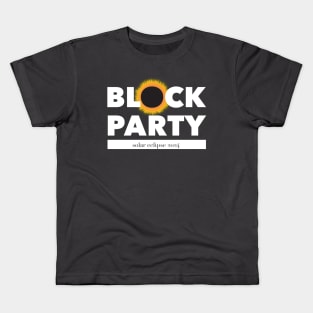 Block Party eclipse 2024 Kids T-Shirt